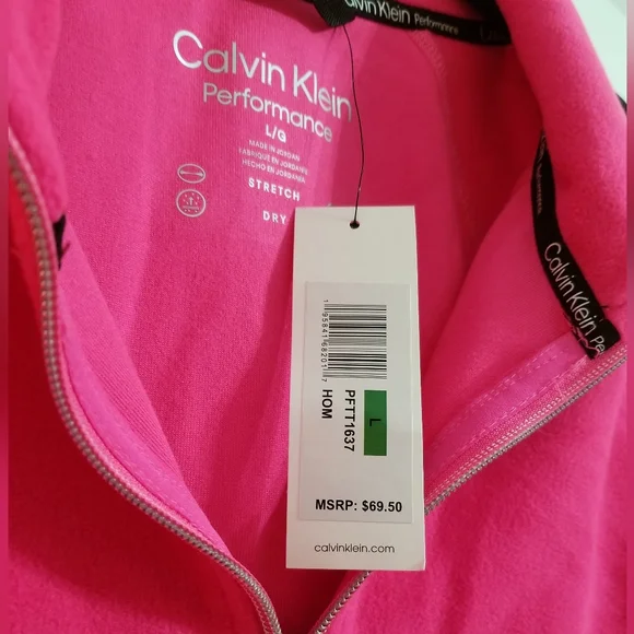 Calvin Klein Performance Fleece 1/2 Zip Cropped Pullover Women's Size Large - Picture 5 of 7